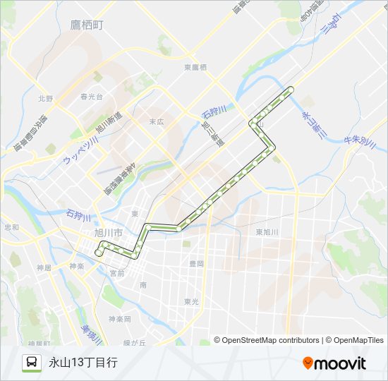 665-永山10条線 バスの路線図