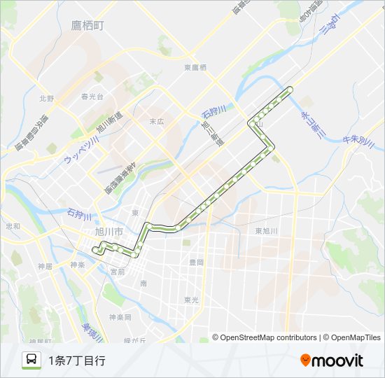 665-永山10条線 バスの路線図