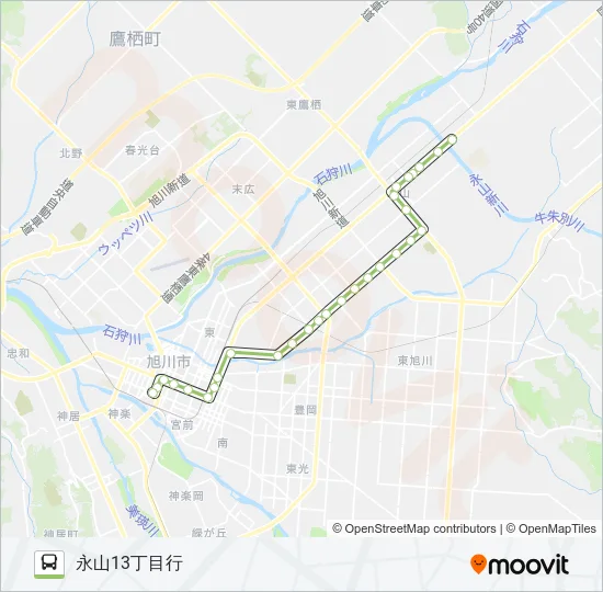 665-永山10条線 バスの路線図
