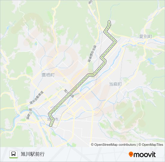 32-ぴっぷスキー場線 バスの路線図