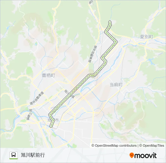 32-ぴっぷスキー場線 バスの路線図