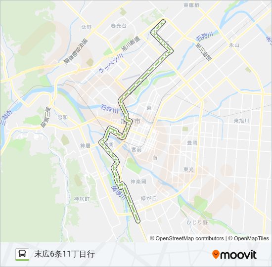 114-西神楽末広７丁目線 バスの路線図