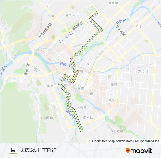 114-西神楽末広７丁目線 Bus Line Map