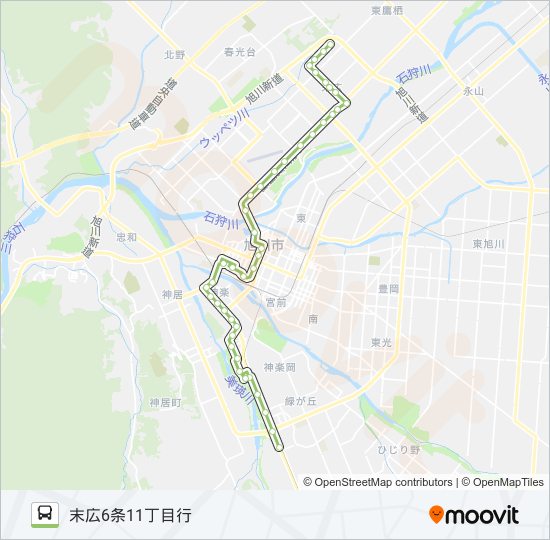 114-西神楽末広７丁目線 バスの路線図