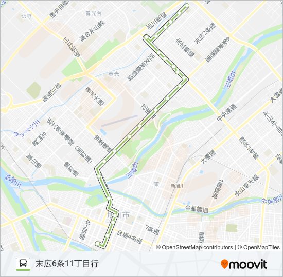 116-末広3丁目(6条) バスの路線図