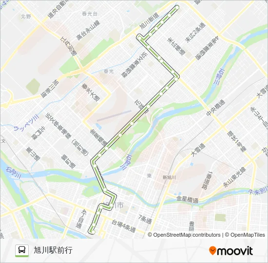 116-Suehiro 3-chome (6-jo) Bus Line Map