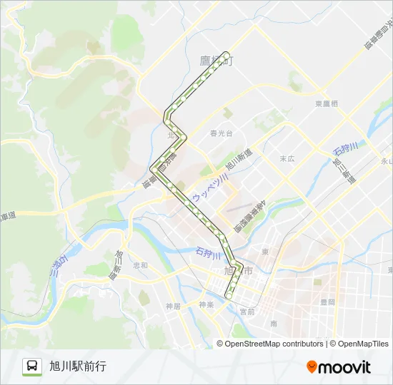 37-１０線１０号線(旭町 Bus Line Map