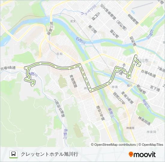 55-サンタプレゼントパーク線 Bus Line Map