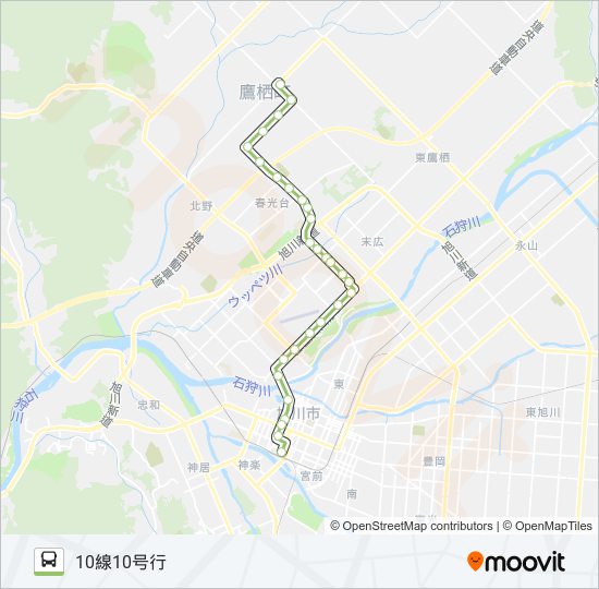 24-１０線１０号線(９線経由) バスの路線図