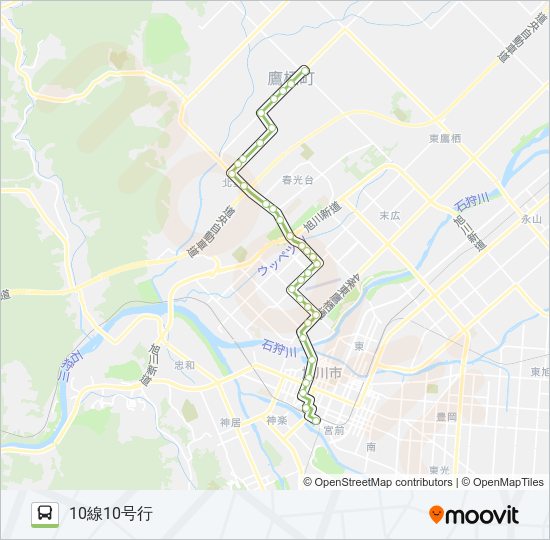 34-１０線１０号線(春光経由) バスの路線図