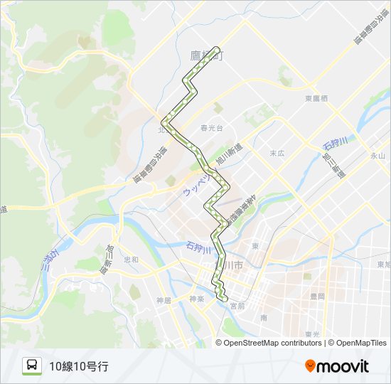 34-１０線１０号線(春光経由) バスの路線図