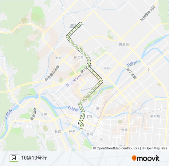 25-１０線１０号線(１０線経由) Busの路線図