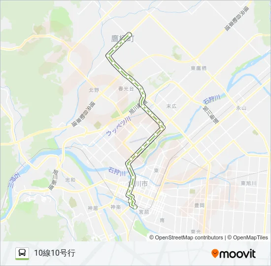 25-１０線１０号線(１０線経由) バスの路線図