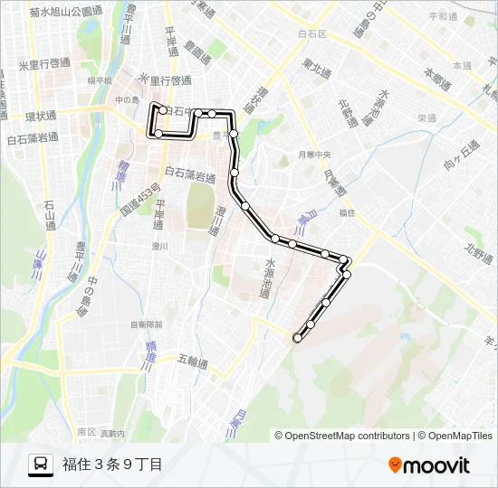 平８９羊ケ丘線 Bus Line Map