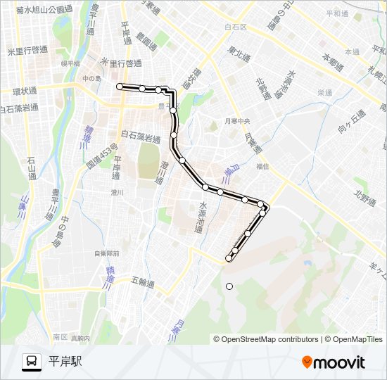 平８９羊ケ丘線 バスの路線図