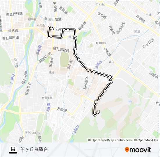 平８９羊ケ丘線 バスの路線図