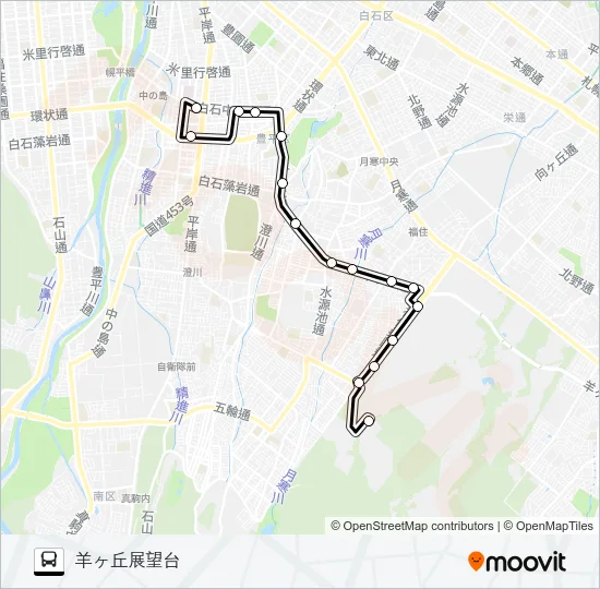 平８９羊ケ丘線 Bus Line Map