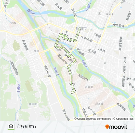 44-神楽北線 Bus Line Map