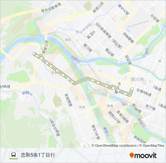 662-忠和線(大橋) バスの路線図