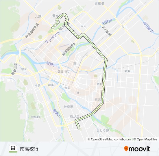 21-春光台緑が丘線（環状通経由） バスの路線図