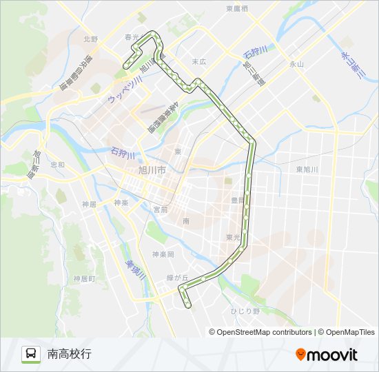 21-春光台緑が丘線（環状通経由） Bus Line Map