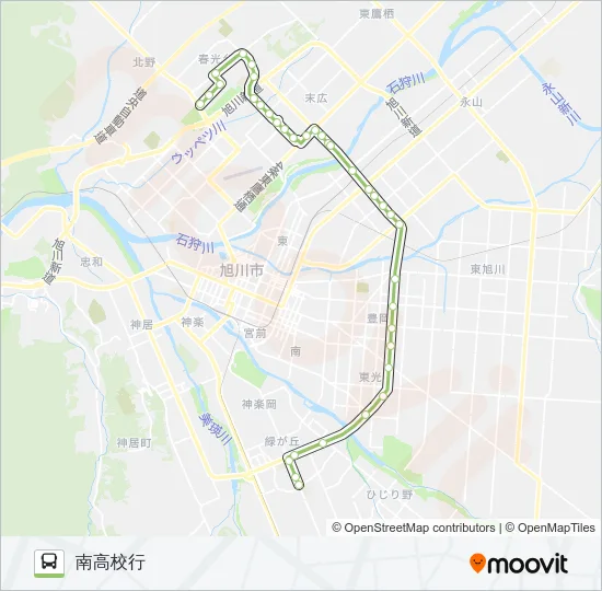 21-春光台緑が丘線（環状通経由） Bus Line Map