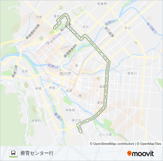 21-春光台緑が丘線（環状通経由） バスの路線図