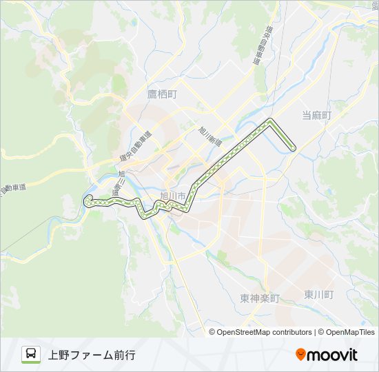 666-旭台上野ファーム線 バスの路線図