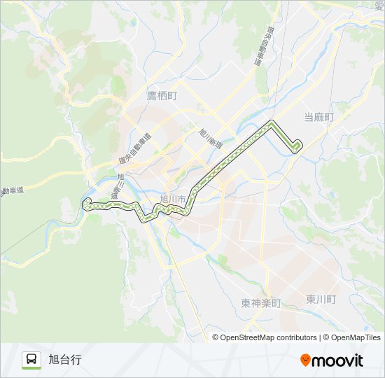 666-旭台上野ファーム線 バスの路線図