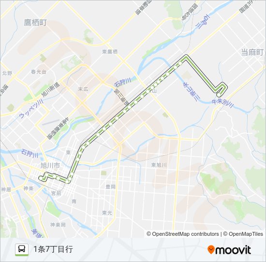 69-上野ファーム線 バスの路線図