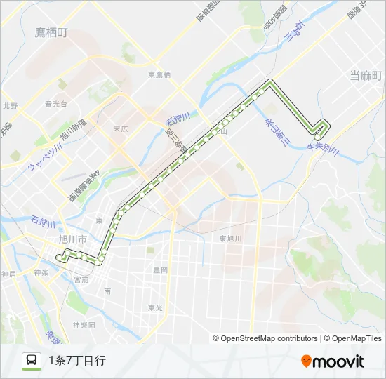 69-上野ファーム線 Bus Line Map