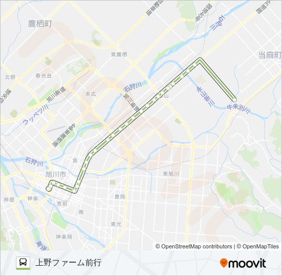 69-上野ファーム線 Bus Line Map