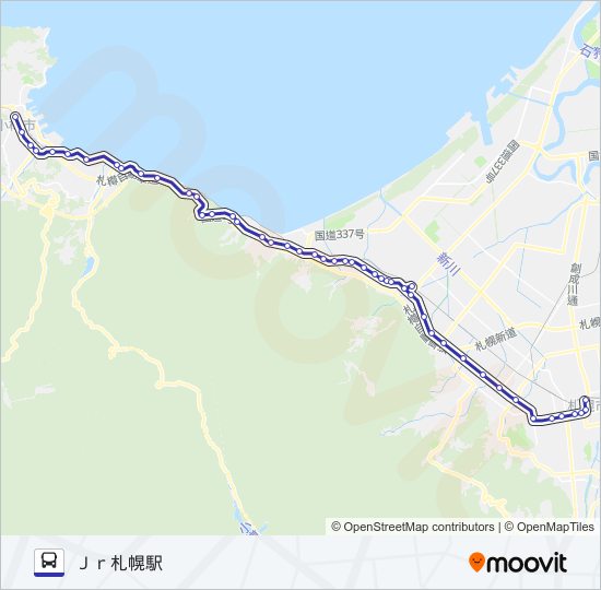 快速６５ バスの路線図