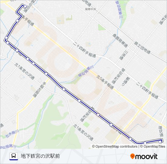 西２１ バスの路線図