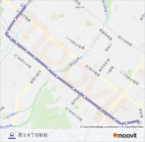 西２１ バスの路線図