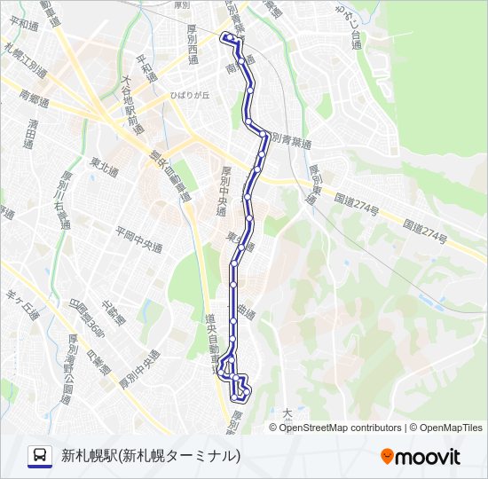 循環新１６ bus Line Map
