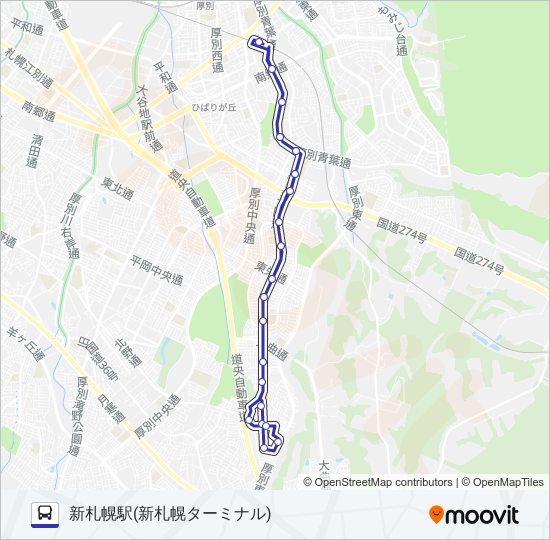 循環新１６ バスの路線図