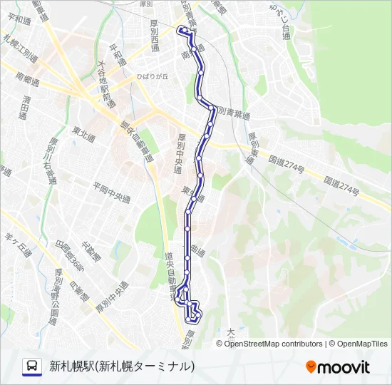 循環新１６ バスの路線図