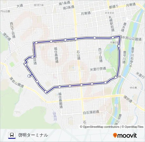 循環啓６６ Bus Line Map