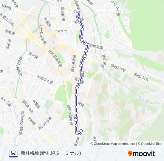 新１６ バスの路線図