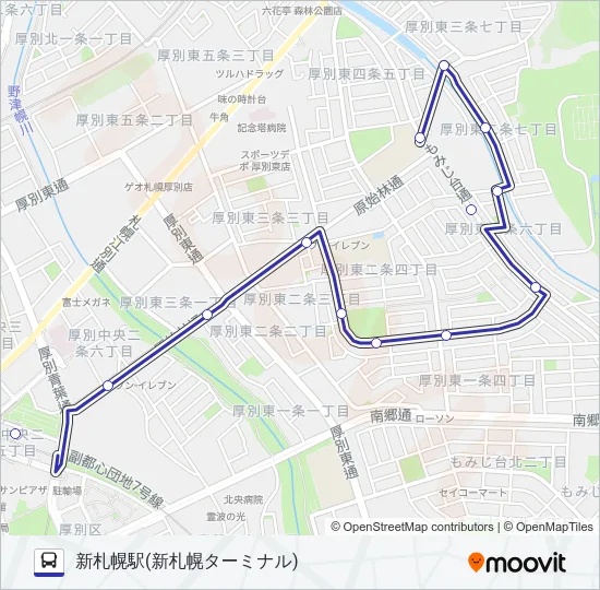 このっぴー Bus Line Map