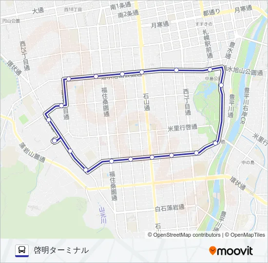 循環啓６５ バスの路線図