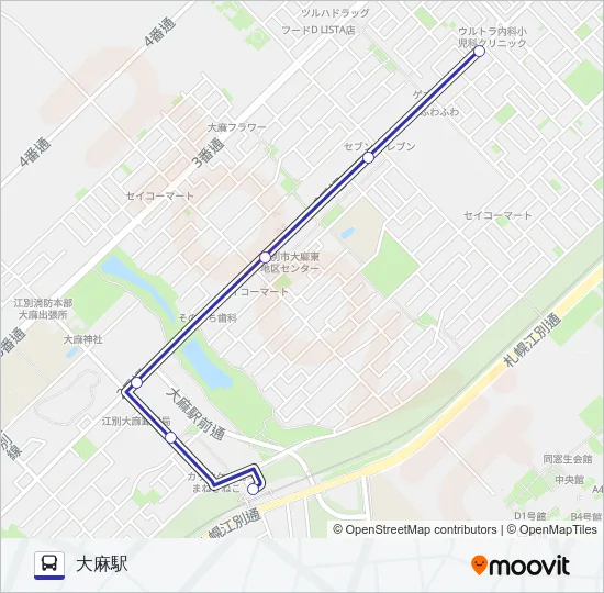 麻２４ バスの路線図