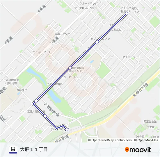 麻２４ バスの路線図