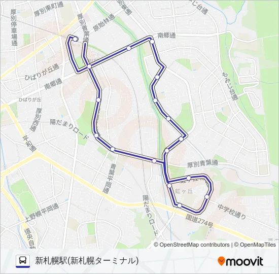 循環新７７ バスの路線図