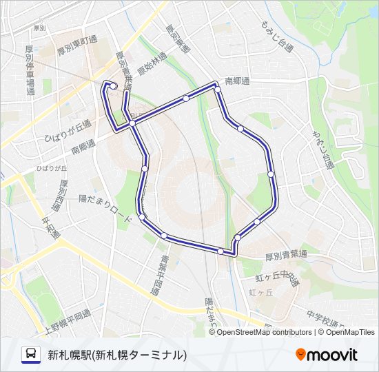 循環新７２ バスの路線図