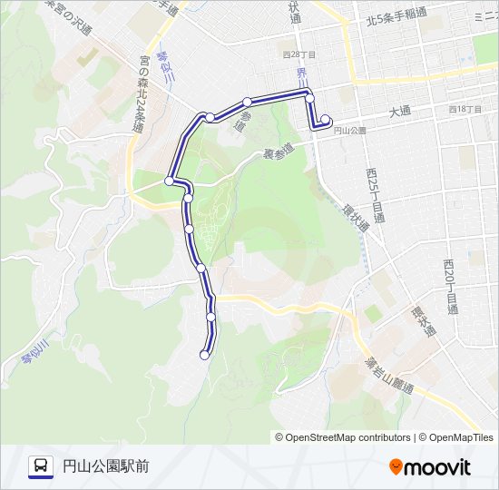 円１５ bus Line Map