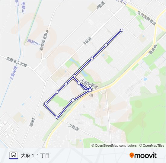 循環麻９８ バスの路線図