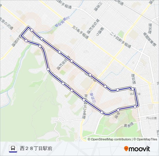 循環西２０ バスの路線図