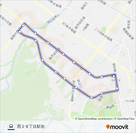 循環西２１ Bus Line Map